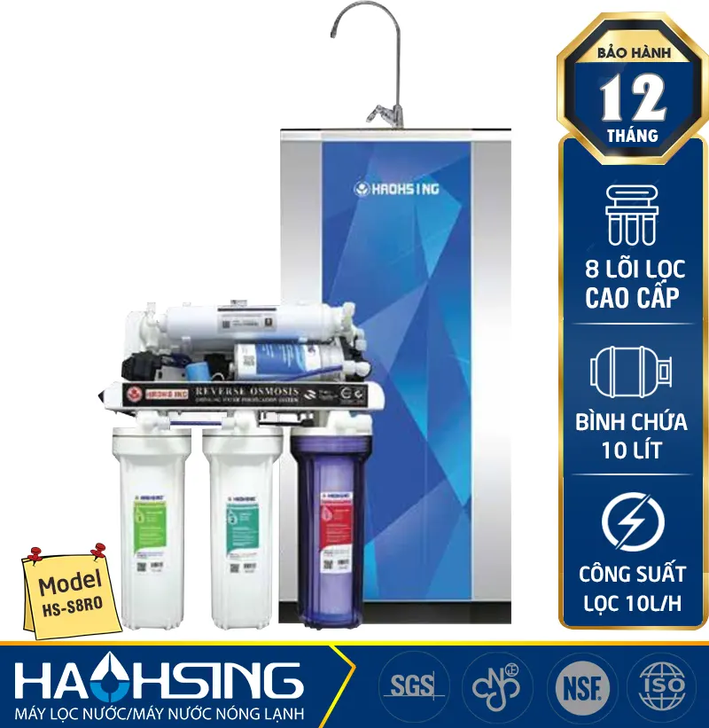 Máy lọc nước Haohsing 8 lõi HS-S8RO Tủ Đứng